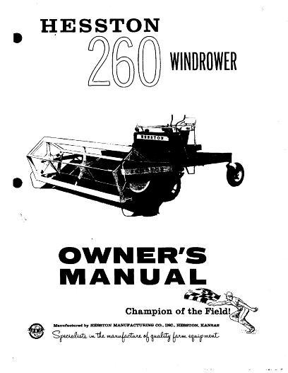 AGCO 260 SP Windrower (1962) Operator Manual 81018 English