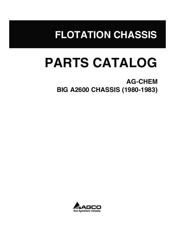 AGCO 2600 Big A Applicator (chassis, 3 - wheel) Parts Book AG030049B English