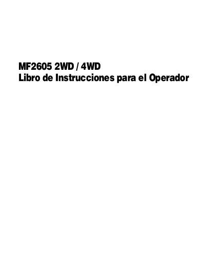 AGCO 2605 Tractor (2wd 4wd) Operator Manual 4283078M1 Spanish