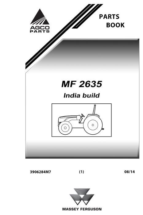 AGCO 2635 TRACTOR Parts Book 3906284M7 English