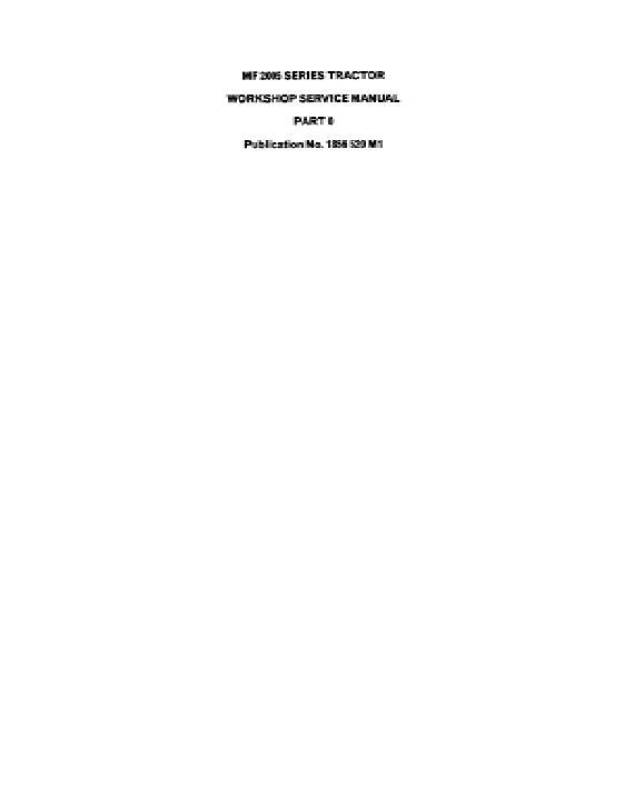 AGCO 2640 3505 3525 3545 Tractor (packet) Service Manual 1856520M1 English