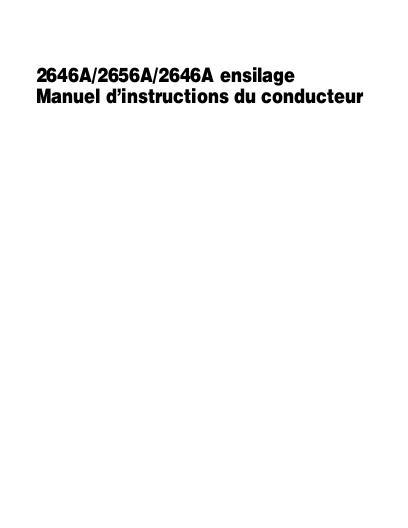 AGCO 2646A 2656A Round Baler Operator Manual 700728870F French
