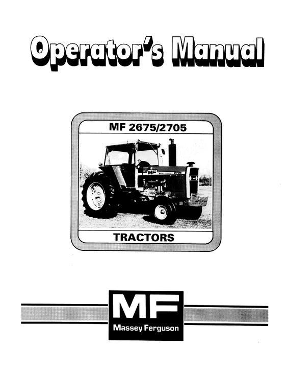 AGCO 2675 2705 Tractor Operator Manual 1448510M2 English