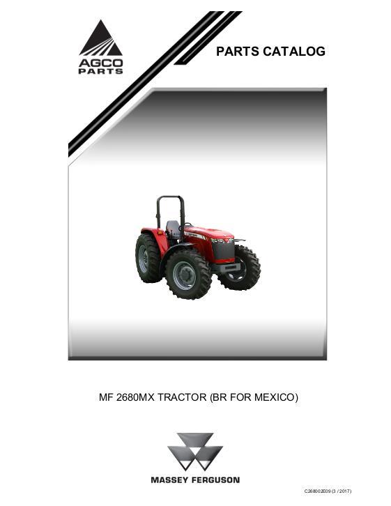 AGCO 2680MX Tractor (Brazil for Mexico) Parts Book C268002E09 English