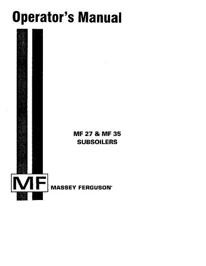 AGCO 27 35 Subsoiler Operator Manual 1448114M1 English