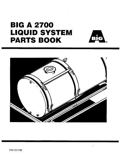 AGCO 2700 Big A Applicator (liquid system) Parts Book AG721158 English