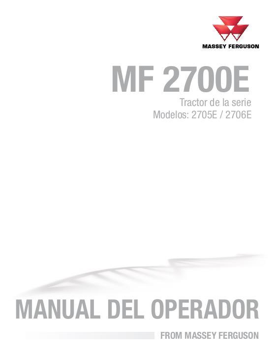 AGCO 2705E 2706E Utility Tractor Operator Manual 4283577M5 Spanish