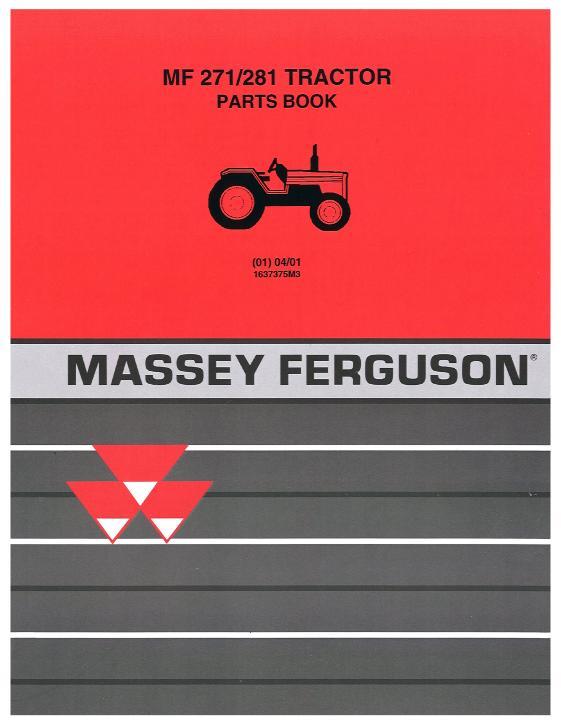 AGCO 271 281 Tractor Parts Book 1637375M3 Multiple