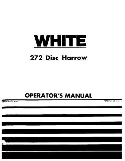 AGCO 272 Disc Harrow Operator Manual W437170 English