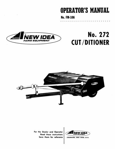 AGCO 272 Mower Operator Manual 985786 English