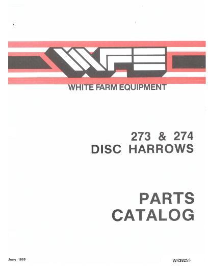 AGCO 273 274 Disc Harrow Parts Book W438255 English