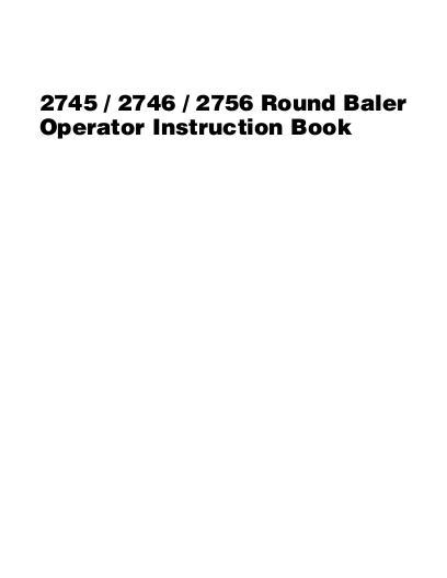 AGCO 2745 2746 2756 Round Baler Operator Manual 700728862D English
