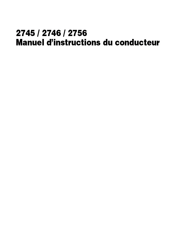AGCO 2745 2746 2765 Round Baler Operator Manual 700728863D French