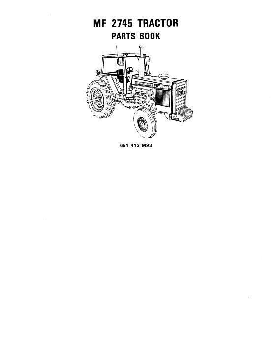 AGCO 2745 Tractor (Bosch CAV injection pump) Parts Book 651413M93 English