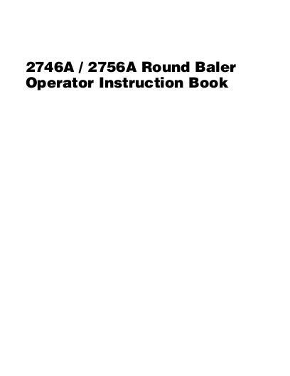 AGCO 2746A 2756A Round Baler Operator Manual 700730539D English