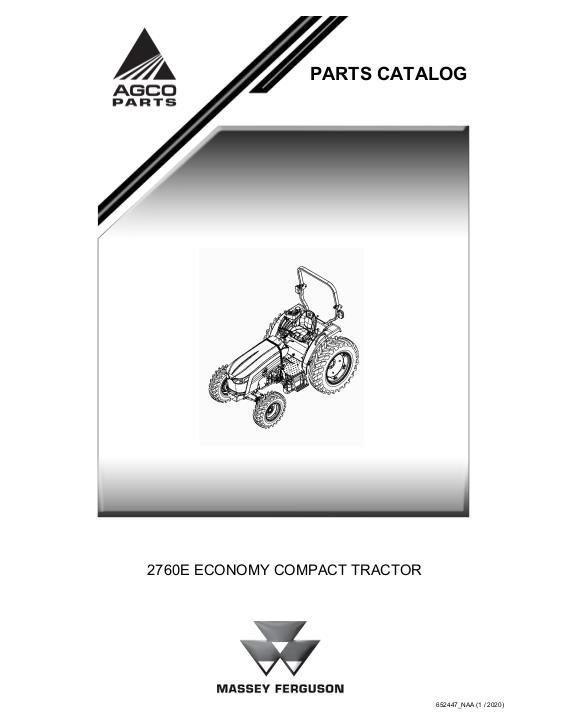 AGCO 2760E Compact Tractor Parts Book 652447A English