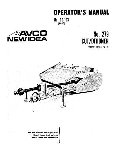 AGCO 279 Mower Operator Manual 986685 English