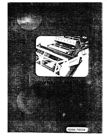 AGCO 280 SP Windrower (1965-66) Operator Manual 781518 English