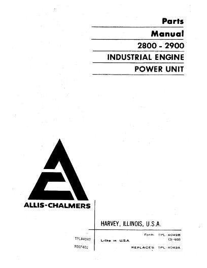 AGCO 2800 2900 Engine (industrial) Parts Book 79007401 English