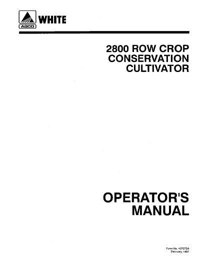 AGCO 2800 Series Row Crop Cultivator Operator Manual 437272A English