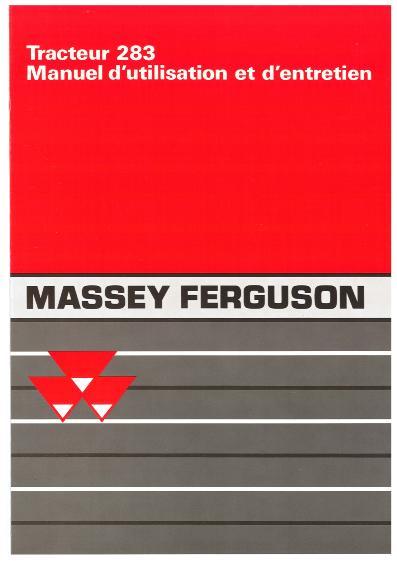 AGCO 283 Tractor (U.K. Production) Operator Manual 1856905M1 French