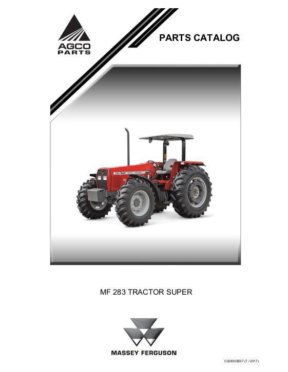 AGCO 283 Tractor (super) Parts Book C028305E07 English
