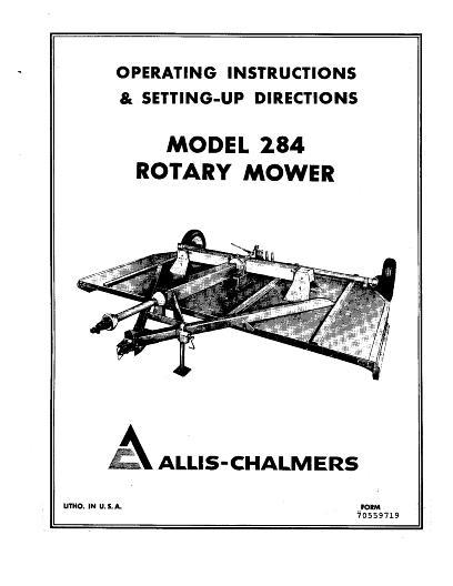 AGCO 284 Rotary Mower ( also 70828353) Operator Manual 70559719 English