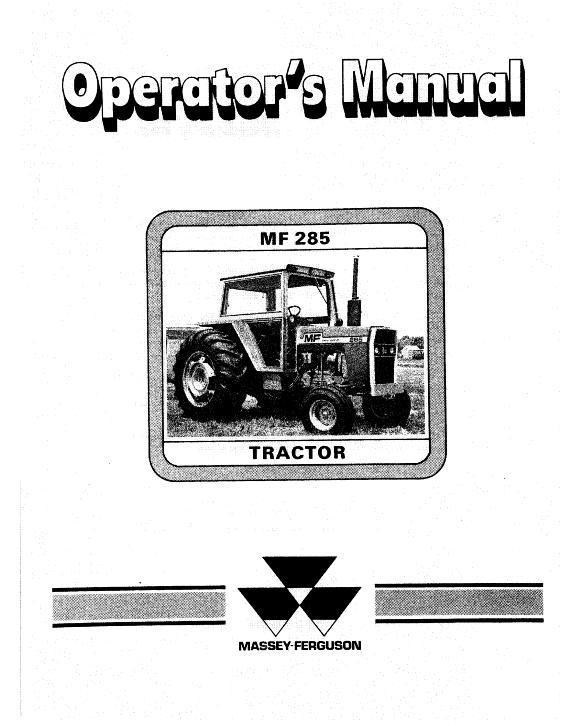 AGCO 285 Tractor (prior sn 9A349200) Operator Manual 1449016M1 English