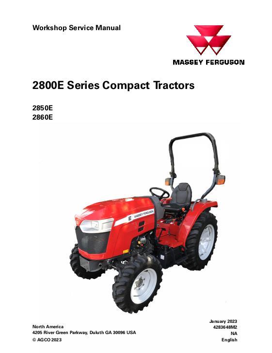 AGCO 2850E 2860E Compact Tractor (packet) Service Manual 4283648M2 English