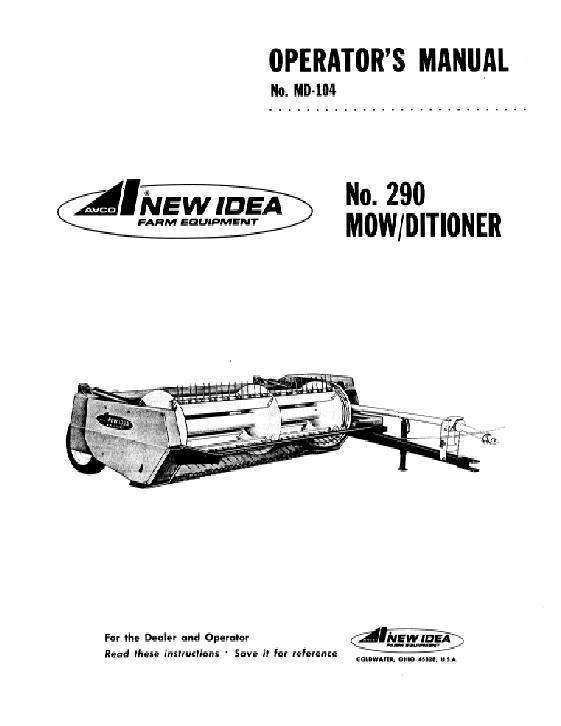 AGCO 290 Mower Operator Manual 985887 English
