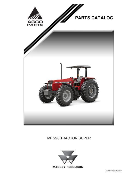 AGCO 290 Tractor (super) Parts Book C029005E02 English