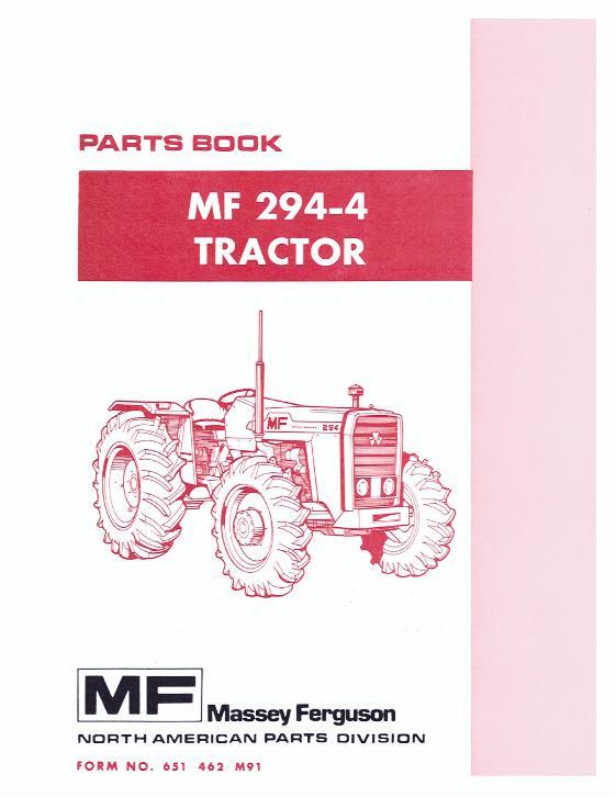 AGCO 294 Tractor (dry brakes, prior sn 2230003) Parts Book 651462M91 English