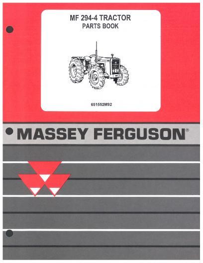 AGCO 294 Tractor (wet brakes, eff sn 2230003) Parts Book 651552M92 English