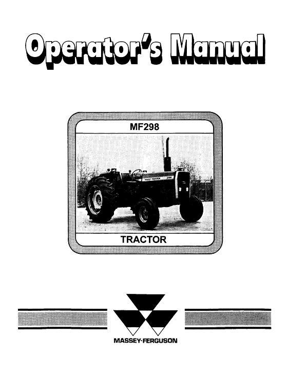 AGCO 298 Tractor Operator Manual 1449052M2 English
