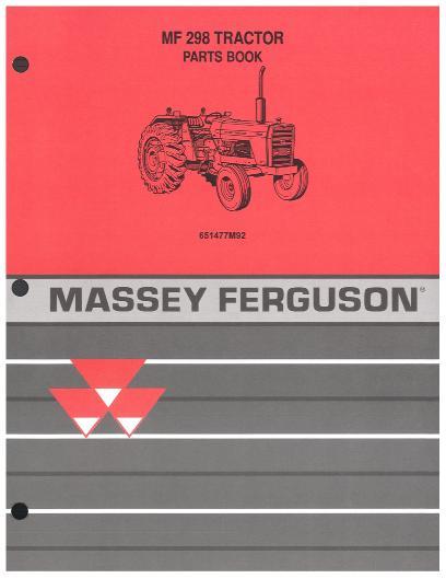 AGCO 298 Tractor Parts Book 651477M92 Multiple