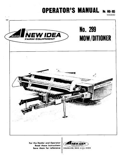 AGCO 299 Mower Operator Manual 985880 English