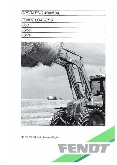 AGCO 3 63 3S 63 3S 70 3S 85 Loader Operator Manual 72318014 English