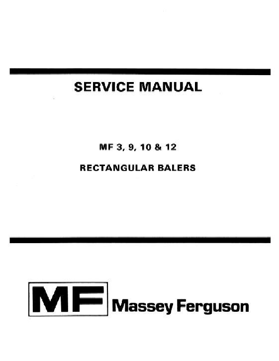 AGCO 3 9 10 12 Rectangular Baler Service Manual 1449206M1 English