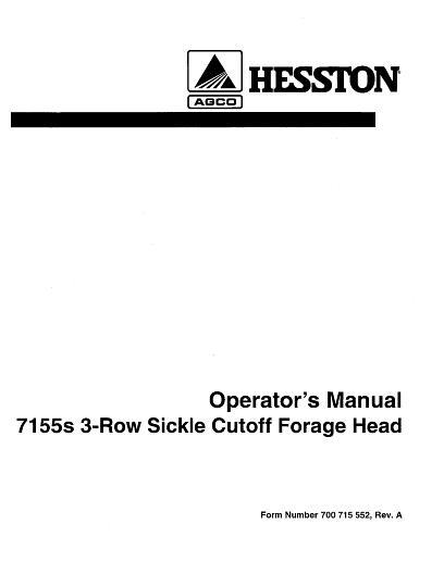 AGCO 3 Row Head (30 - 38 inch, for A7155S, export) Operator Manual 700715552 English