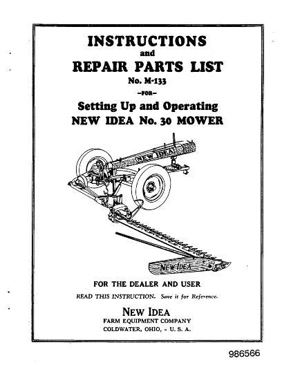 AGCO 30 Mower Operator Manual 986566 English