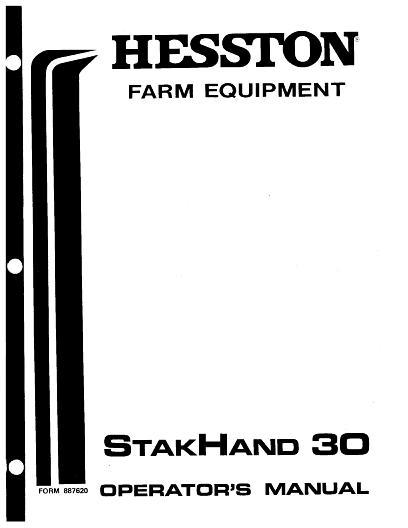 AGCO 30 SH30 StakHand (1973) Operator Manual 887620 English