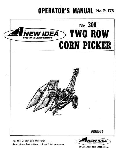 AGCO 300 Corn Picker (2 Row) Operator Manual 986561 English