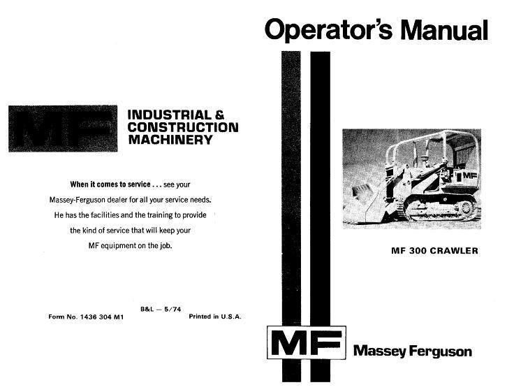 AGCO 300 D300A Crawler Crawler Loader Operator Manual 1436304M1 English