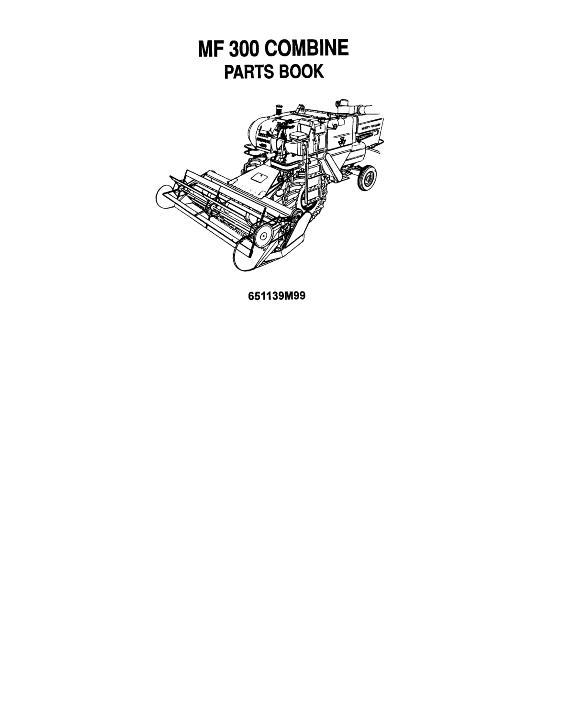 AGCO 300 Self Propelled Combine Parts Book 651139M99 English