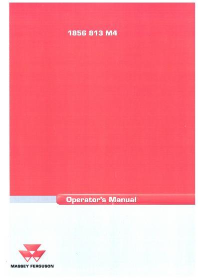 AGCO 300 Series Tractor (cab, eff sn B18009, UK) Operator Manual 1856813M4 English