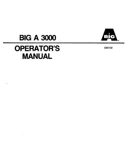 AGCO 3000 Big A Applicator (chassis) Operator Manual AG030102 English
