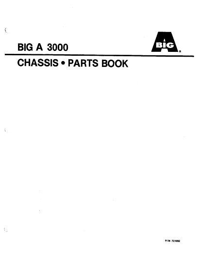 AGCO 3000 Big A Applicator (chassis) Parts Book AG721082 English