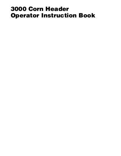 AGCO 3000 Corn Head (eff 2003, sn HM27500 and later) Operator Manual 700721703C English