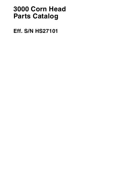 AGCO 3000 Corn Head (eff sn HS27101) Parts Book 651817M3 English