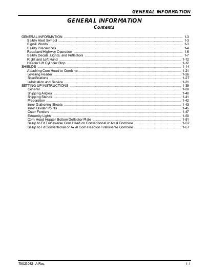 AGCO 3000 Series Corn Header Service Manual 79023082 English